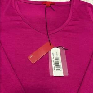 Red Fuchsia V-Neck Blouse